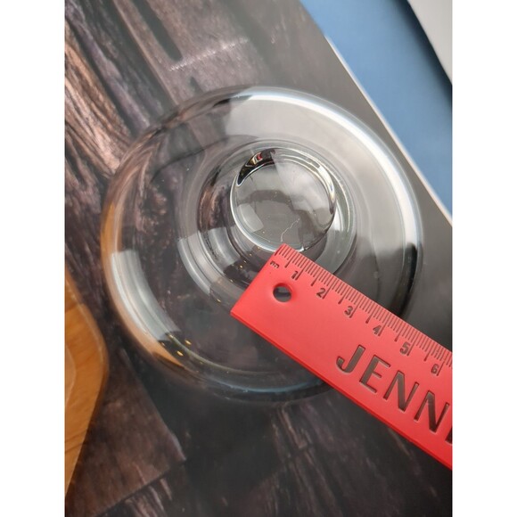 Rustic Coastal Teak Wood Charcuterie Tray Glass Cloche Blue Tile Hexagon VTG - Picture 9 of 9